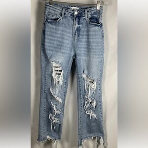 Blakeley Size 3 Women’s  Wide Leg  Crop Stretch Jeans Destroyed